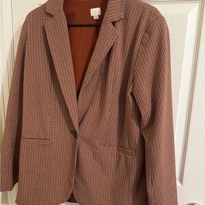 Brown Checkered Blazer